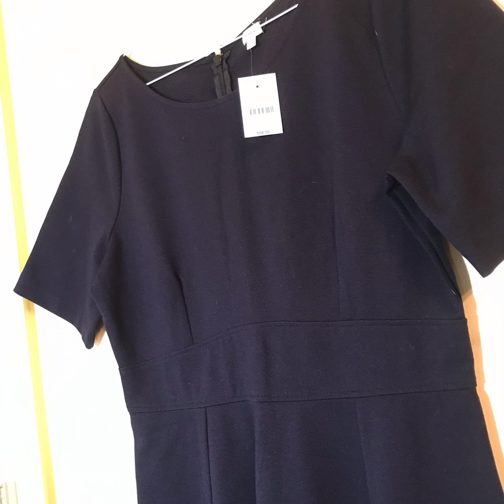 J Crew Navy Dress with Sleeves - Picture 2 of 5